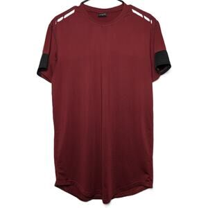 Men's Letaotao Hipster Longline Maroon T-Shirt Size L